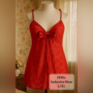Seductive Wear Red Sheer Babydoll XL Vintage